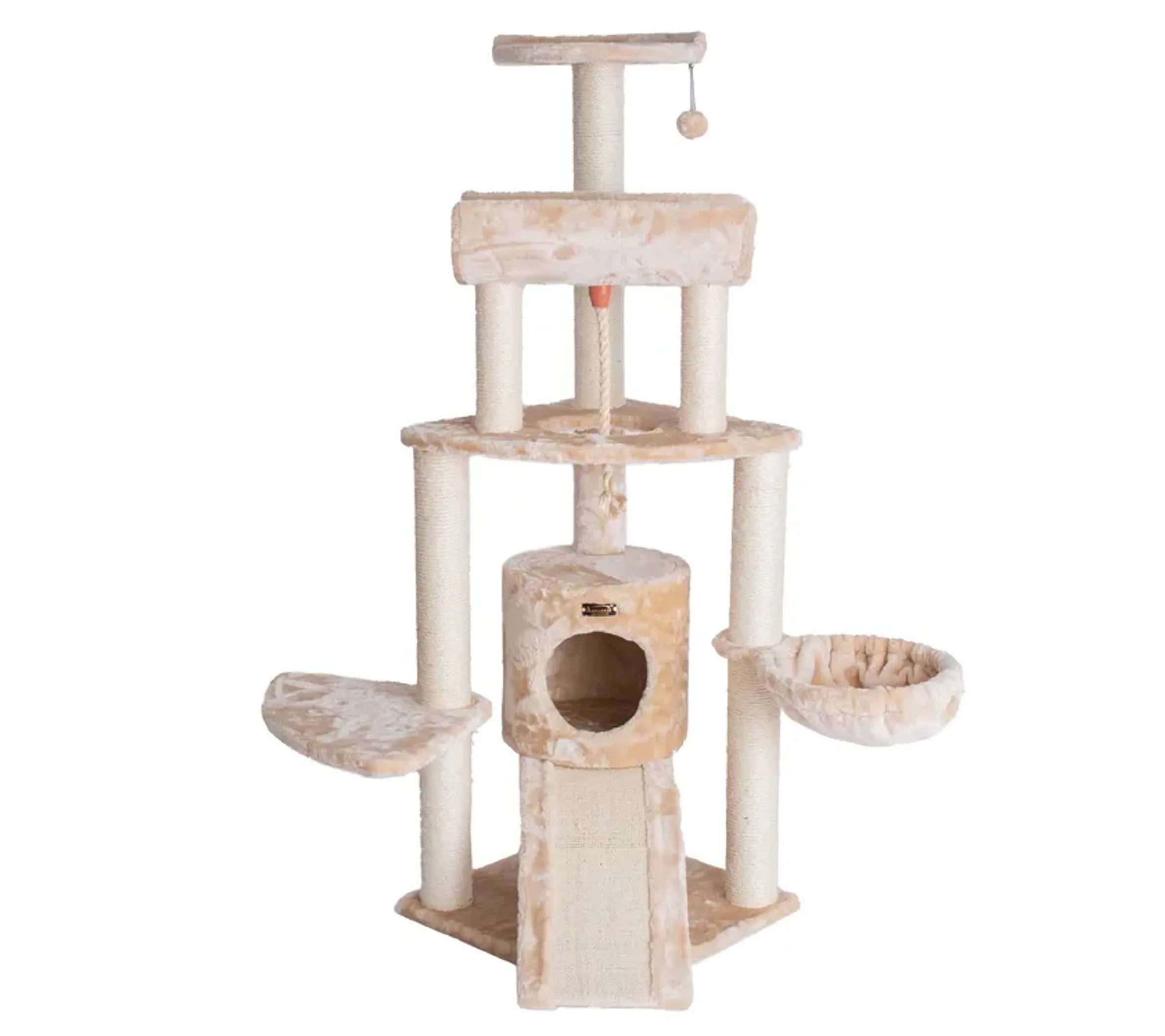 Armarkat Real Wood Spacious Thick Fur Cat Tower W Lounge