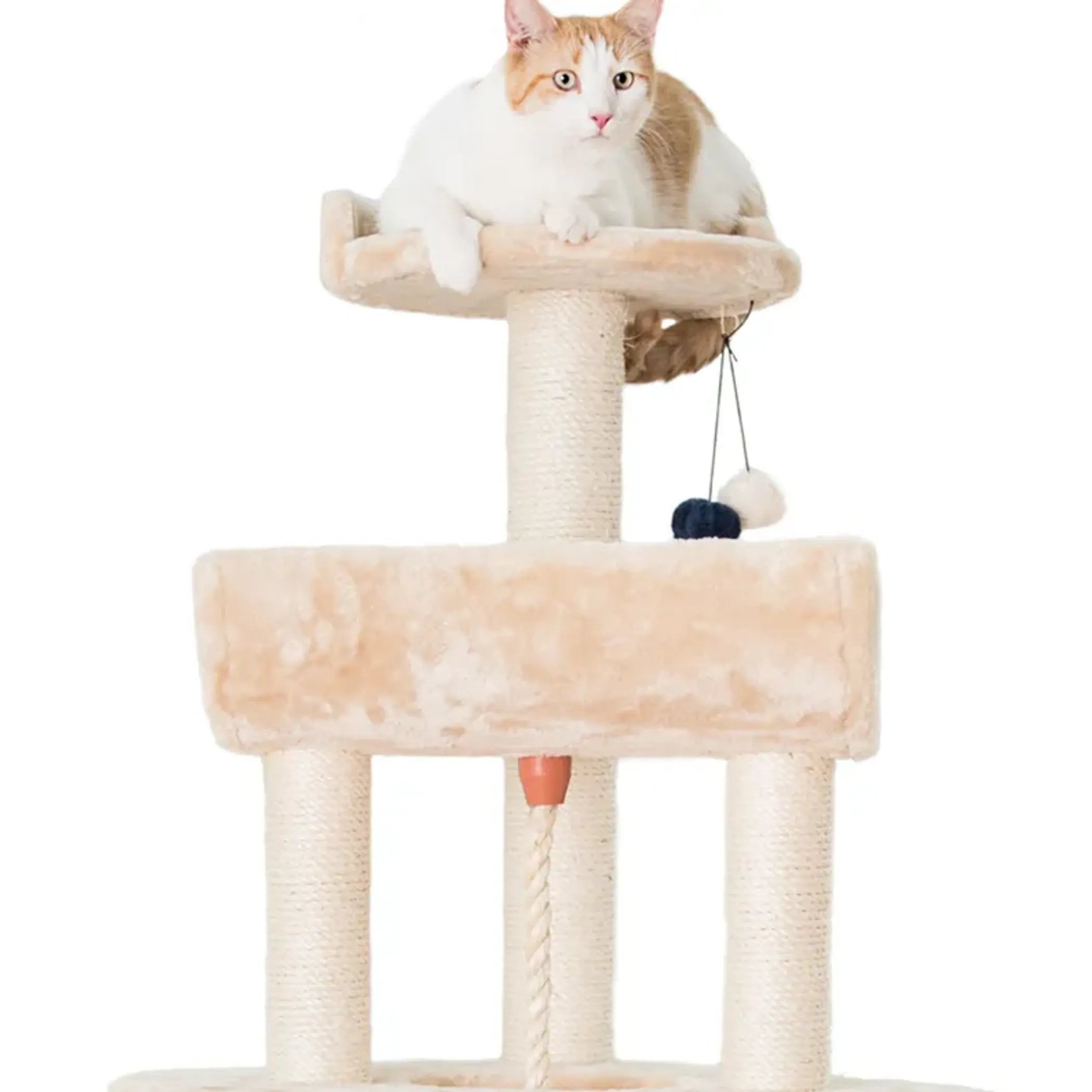 Armarkat Real Wood Spacious Thick Fur Cat Tower W Lounge