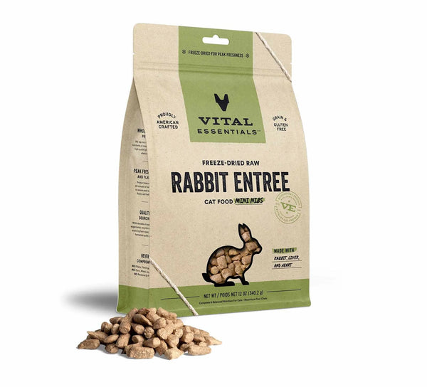 Vital Essentials(R) Freeze-Dried Raw Rabbit Entree Cat Food Mini Nibs