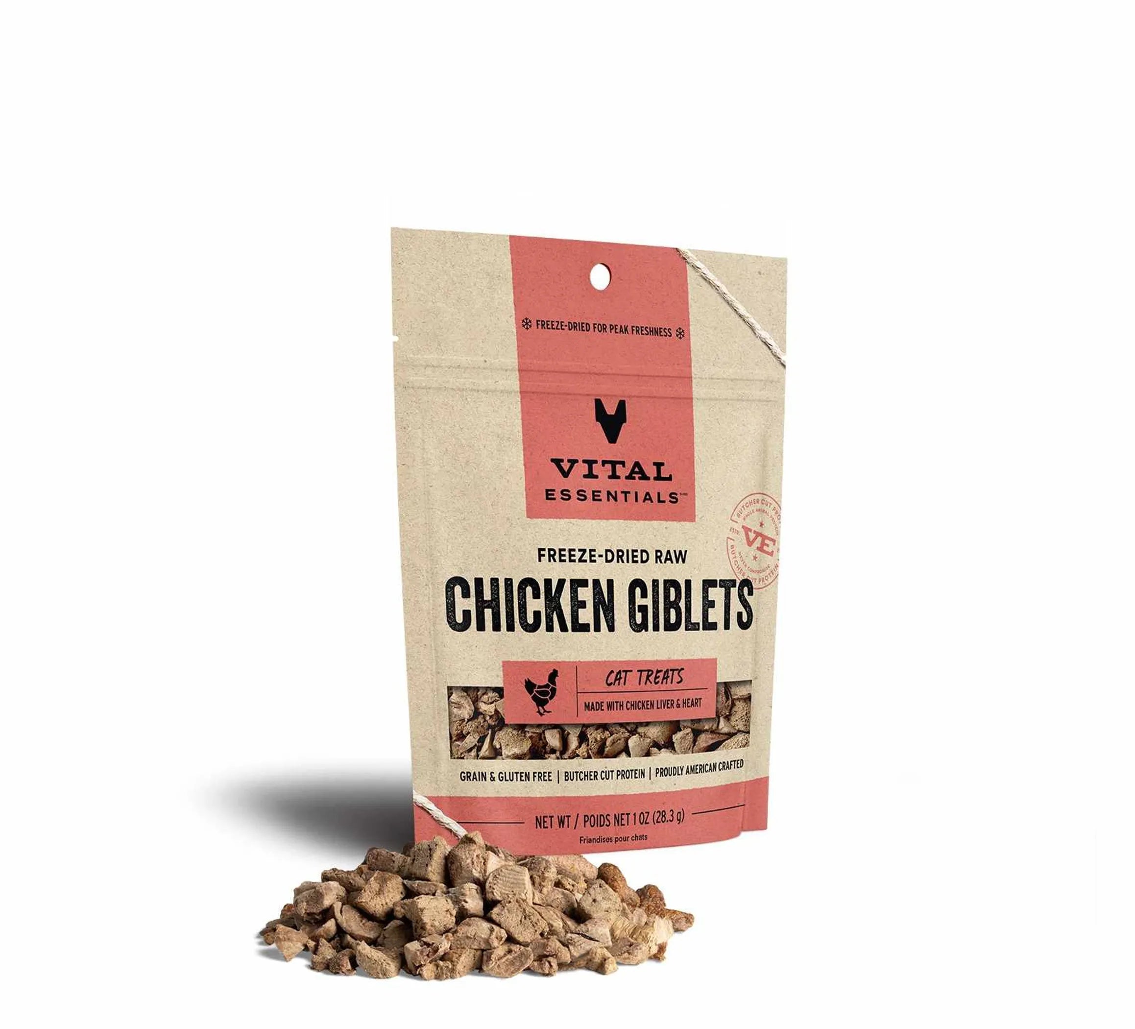 Vital Essentials(R) Freeze-Dried Chicken Giblets Cat Treats, 1 oz