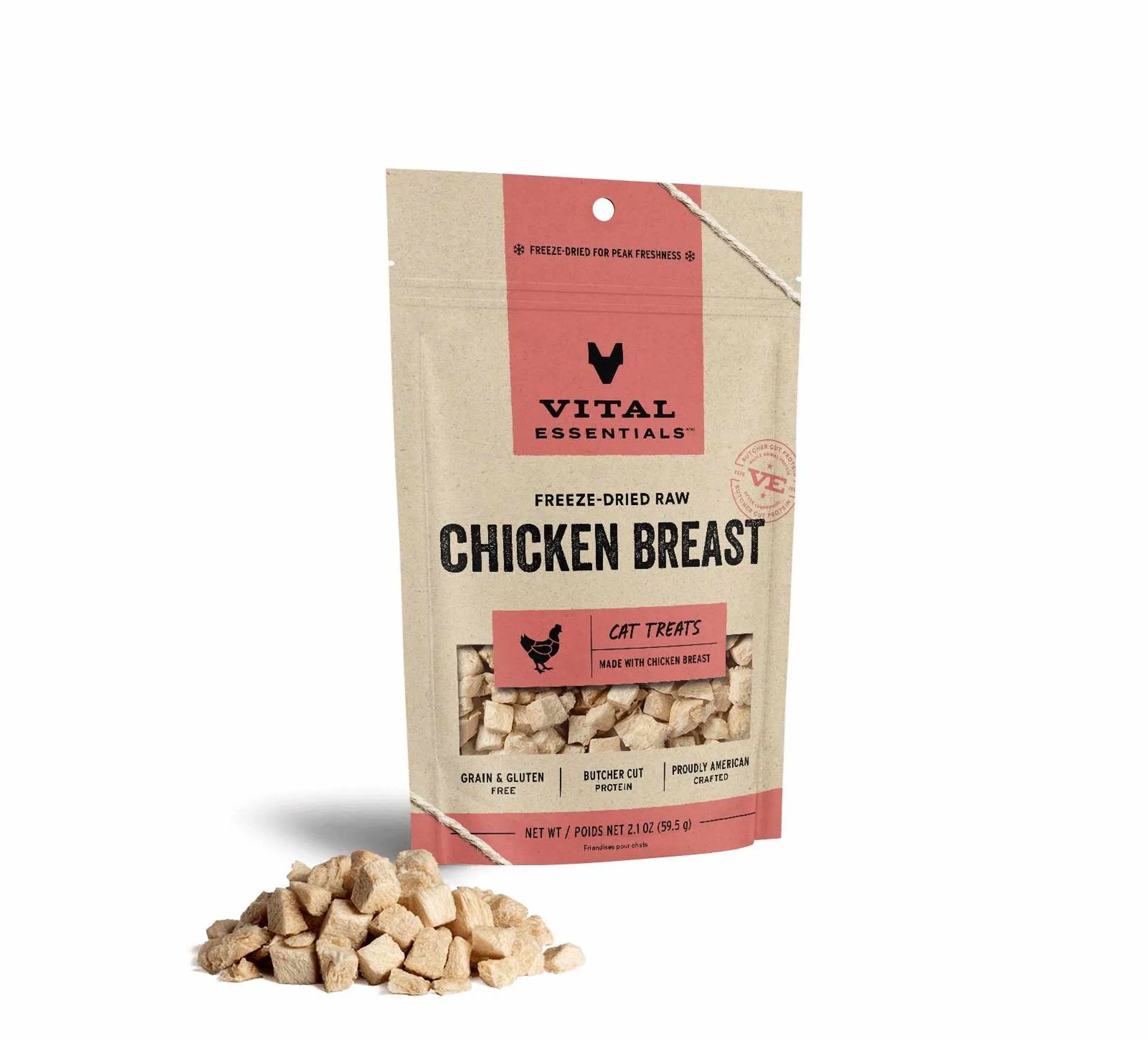 Vital Essentials(R) Freeze-Dried Raw Chicken Breast Cat Treats, 2.1 oz