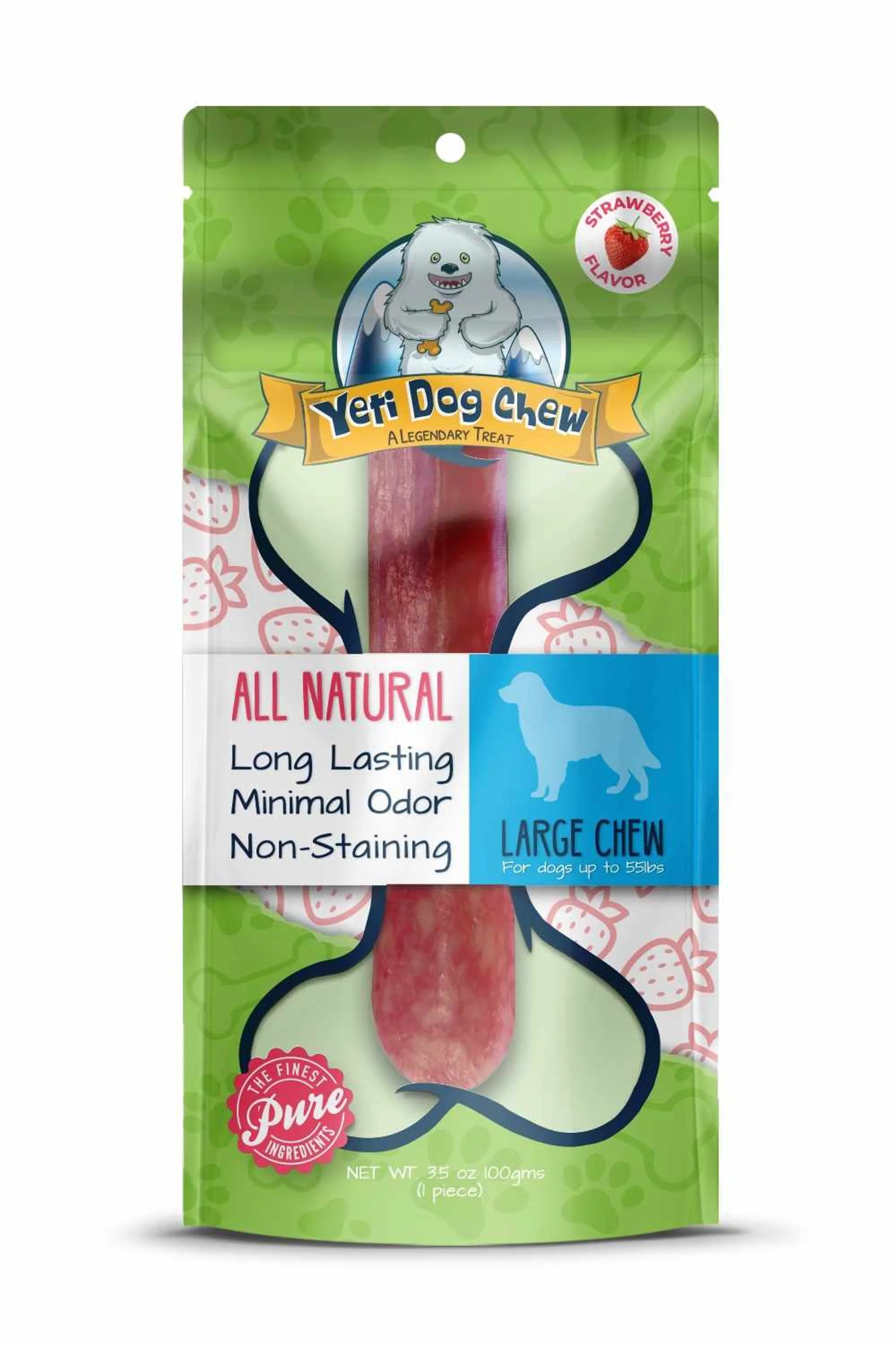 Yeti Dog Chews Strawberry Large Chews 1 piece 3.5oz