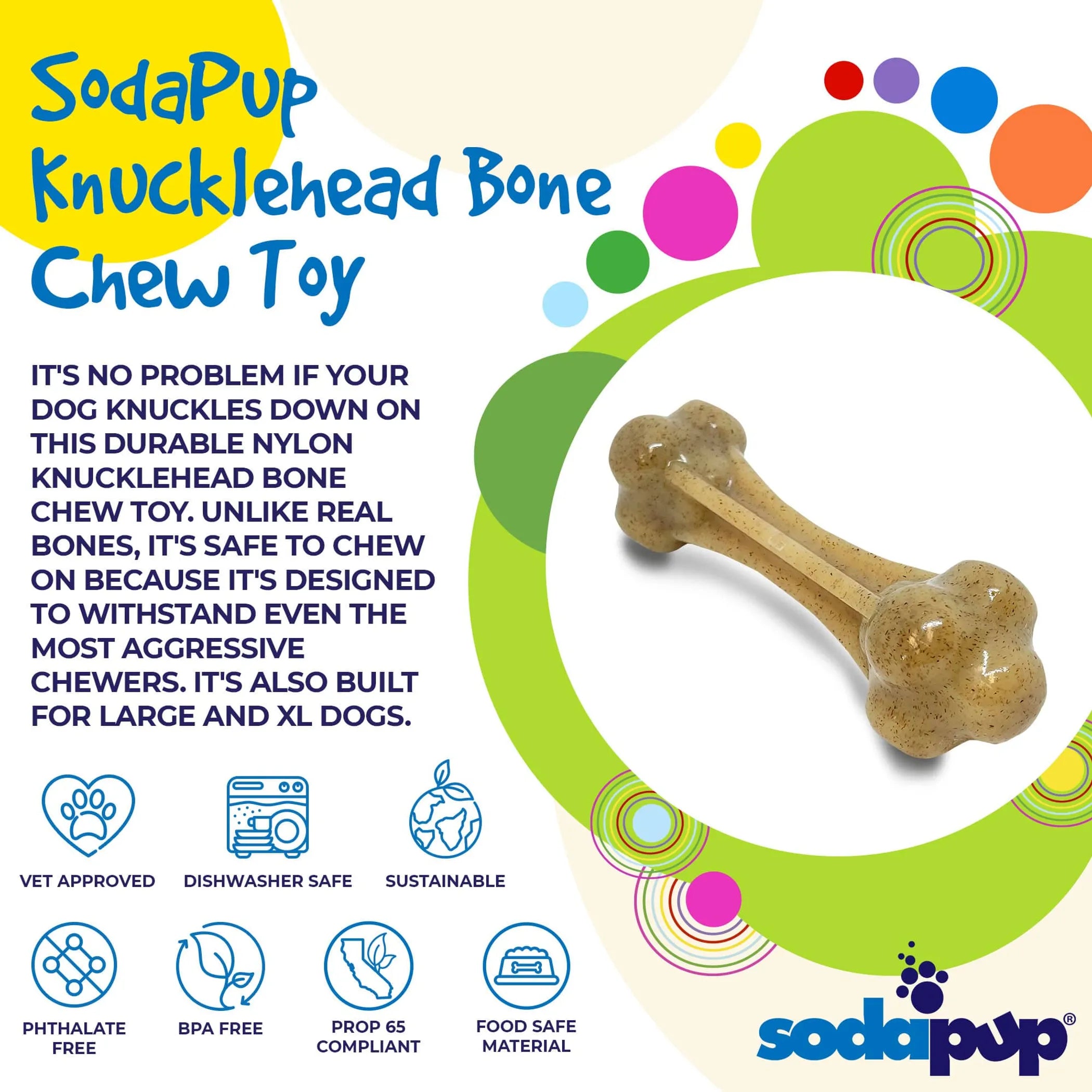 Knuckle Bone Ultra Durable Nylon Dog Chew Toy for Aggressive Chewers